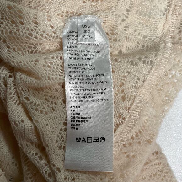 Free People Coffee In The Morning Ivory Lace Tunic Top Size Small - Picture 4 of 5